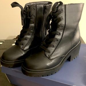 Chunky combat booties